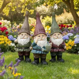 Lot nains de jardin assortis en résine