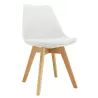 Chaise coussin en polypropylène blanc et hêtre