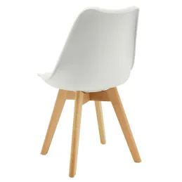 Chaise coussin en polypropylène blanc et hêtre