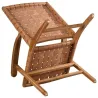 Fauteuil en teck et cuir de vache camel Munduk