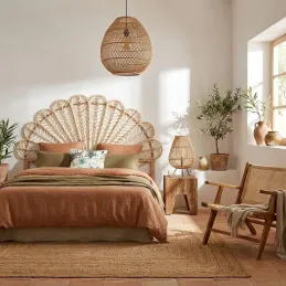 Tête de lit en rotin naturel Sola
