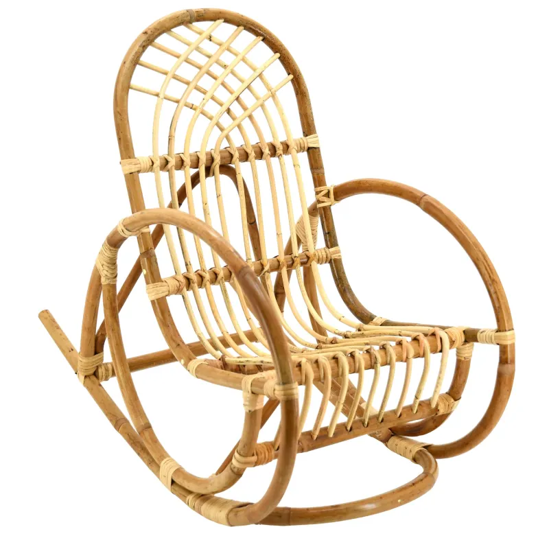 Rocking chair enfant en rotin naturel Rodéo