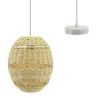 Suspension boule en rotin naturel ajouré et métal