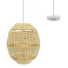 Suspension boule en rotin naturel ajouré et métal