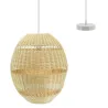 Suspension boule en rotin naturel ajouré et métal