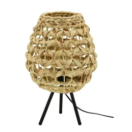 Lampe en jacinthe naturelle et métal