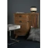 Lampe boule en rotin naturel et métal