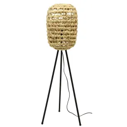 Lampe haute en jacinthe naturelle et métal