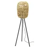 Lampe haute en jacinthe naturelle et métal