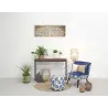 Lampe haute en jacinthe naturelle et métal