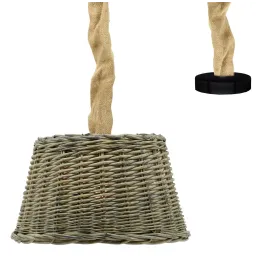 Suspension en osier gris et jute