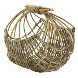 Panier arrondi ajouré en poelet gris