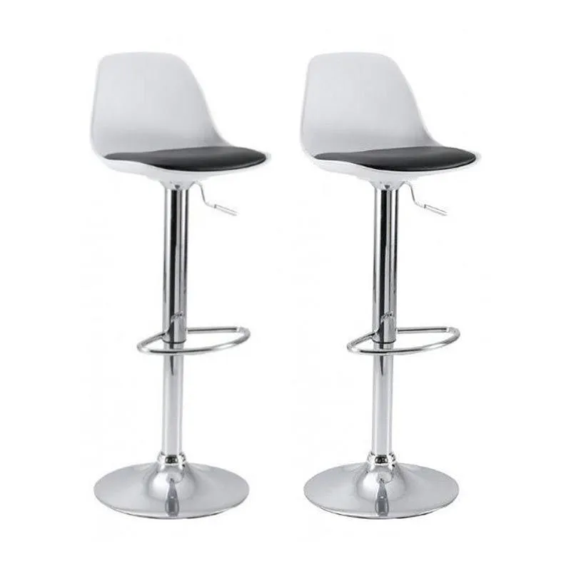 Tabouret de bar Gaëlle blanc (Lot de 2)