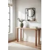 Miroir étagère en métal, verre et bois