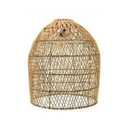 Abat-jour nasse en rotin naturel