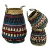 Paniers hauts en jonc naturel et teinté (Lot de 3)