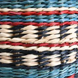 Paniers hauts en jonc naturel et teinté (Lot de 3)