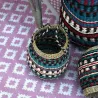 Paniers hauts en jonc naturel et teinté (Lot de 3)