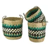 Cache-pots en jonc naturel et teinté (Lot de 3)