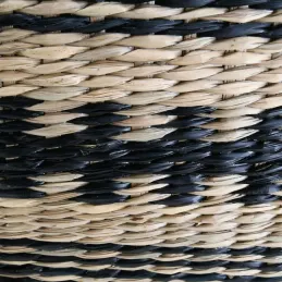 Paniers de rangement en jonc naturel et teinté (Lot de 2)