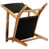 Fauteuil en teck et cuir de vache noir Makassar