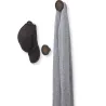 Patère ronde noyer et caoutchouc Hub (Lot de 3)