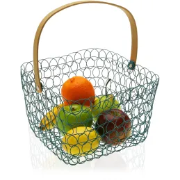 Corbeille à fruits carrée fil métallique 24 cm