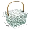 Corbeille à fruits carrée fil métallique 24 cm