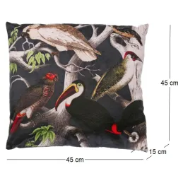 Coussin imprimé oiseaux 45 cm