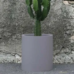 Pot en plastique rond aspect granit 40 cm