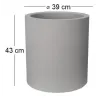 Pot en plastique rond aspect granit 40 cm