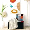 Coussin patchwork en tissu déhoussable 40x40 cm