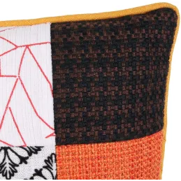 Coussin patchwork en tissu déhoussable 40x40 cm