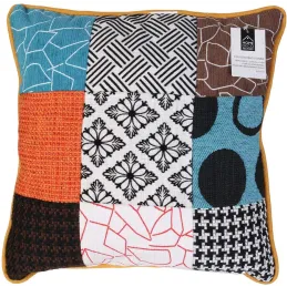 Coussin patchwork en tissu déhoussable 40x40 cm