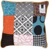 Coussin patchwork en tissu déhoussable 40x40 cm