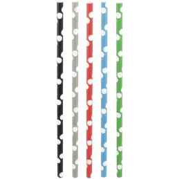 Pailles imprimées fantaisies en papier (Lot de 50)