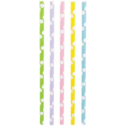 Pailles imprimées fantaisies en papier (Lot de 50)