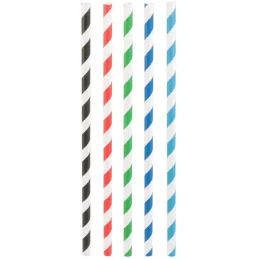 Pailles imprimées fantaisies en papier (Lot de 50)