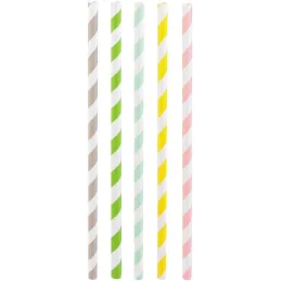 Pailles imprimées fantaisies en papier (Lot de 50)