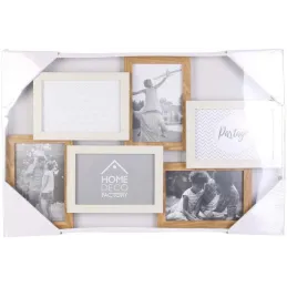 Pêle-mêle bois et blanc photos 10 x 15 cm Family