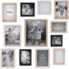 Cadres photos en bois Bonheur (Lot de 12)