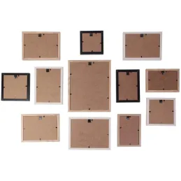 Cadres photos en bois Bonheur (Lot de 12)