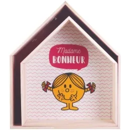 Etagères en bois maison Monsieur Madame (Lot de 2)