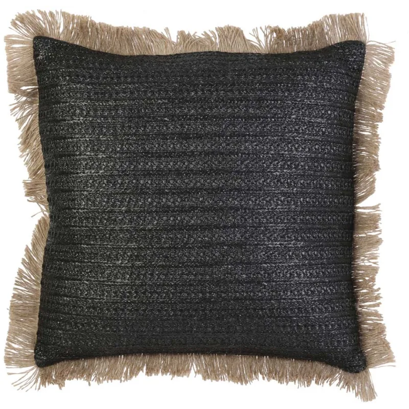 Coussin à franges en raphia 40 cm