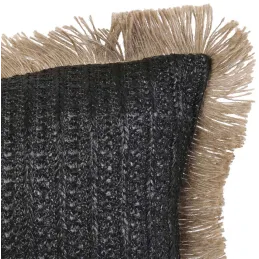 Coussin à franges en raphia 40 cm