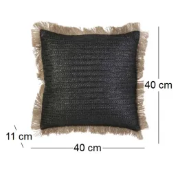 Coussin à franges en raphia 40 cm