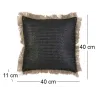 Coussin à franges en raphia 40 cm