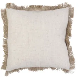 Coussin à franges en raphia 40 cm
