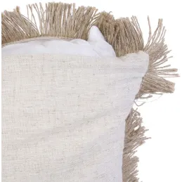 Coussin à franges en raphia 40 cm