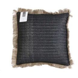 Coussin à franges en raphia 40 cm